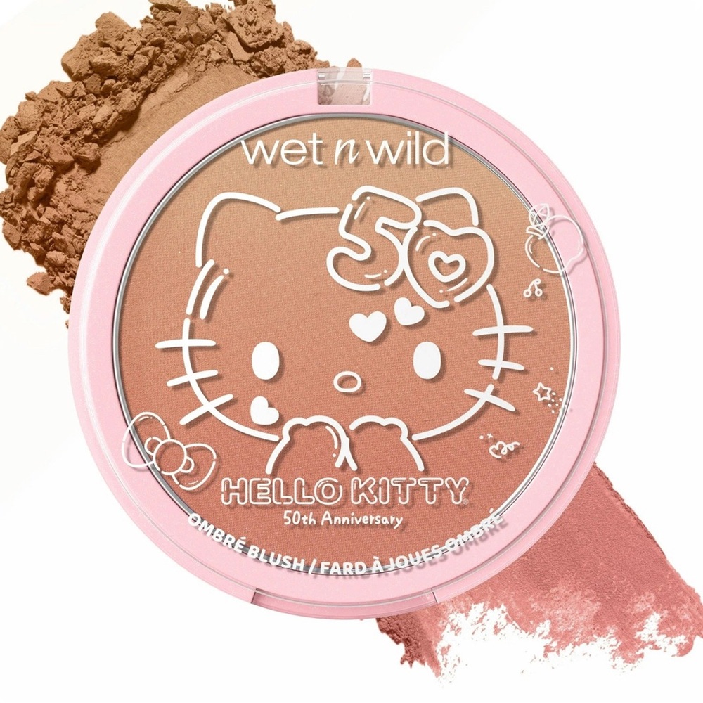 ✨🆕BNIB!Wet N Wild x Hello Kitty 50th!Ombré Blush in “Mellow Cloud”💖